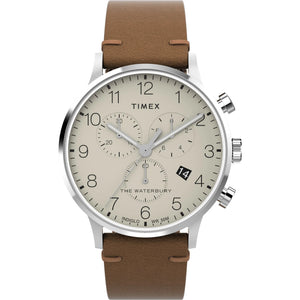 TIMEX Waterbury Men Cream Round Dial Analog Watch - TW2W50900UJ - KRISHNA WATCH COMPANY