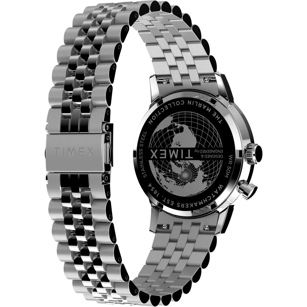 Timex Marlin Moon Phase 40mm Stainless Steel Bracelet Watch TW2W51300UJ
