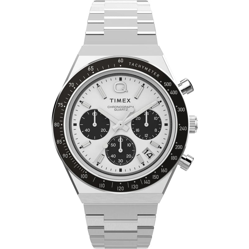TIMEX PANDA Stainless Steel Q Men White Round Dial Analog Watch - Tw2W53300Uj