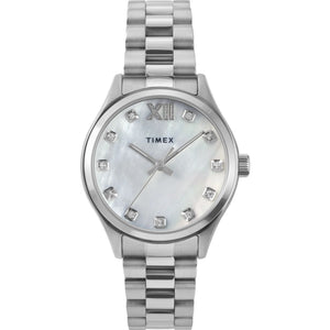 TIMEX Trend Women Mother of Pearl White Round Dial Analog Watch - TW2W85300UJ - KRISHNA WATCH COMPANY