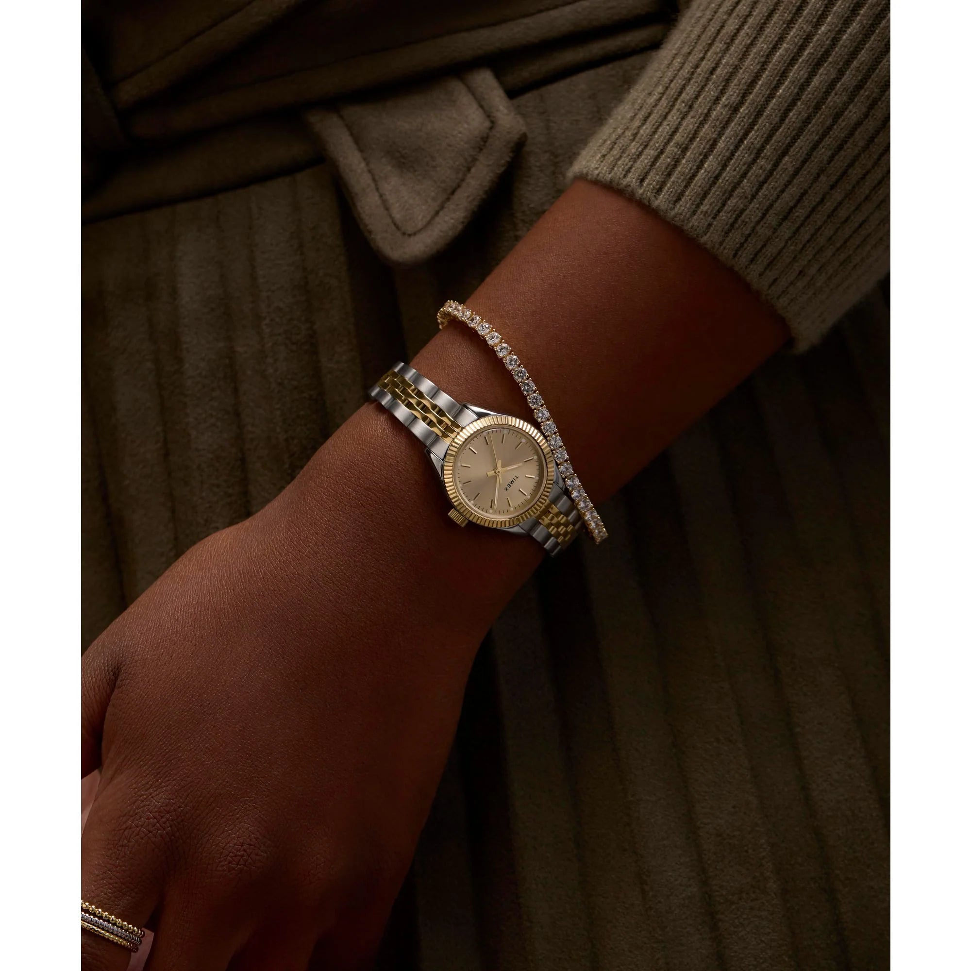 TIMEX Trend Gold-Tone Round Dial Analog Women's Watch - TW2W90900UJ