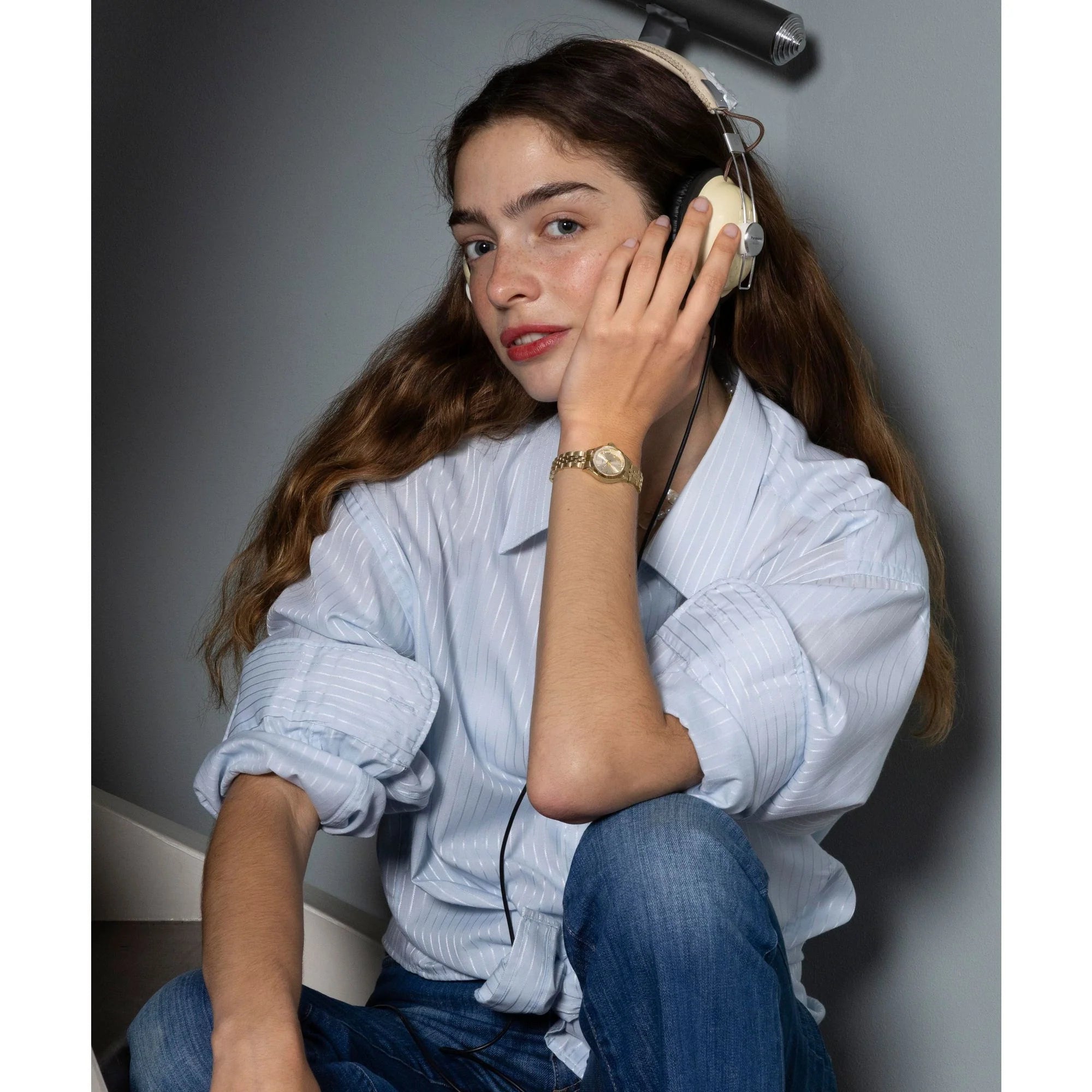 TIMEX Trend Gold-Tone Round Dial Analog Women's Watch - TW2W91000UJ