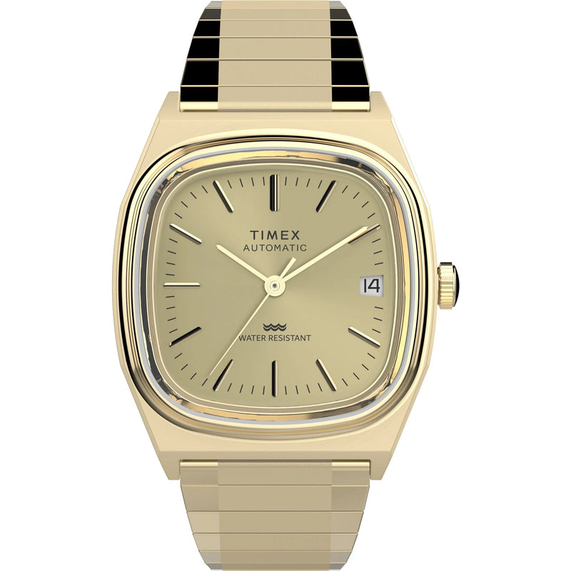 Timex Q  E Line reissue Men Champagne Rectangle Dial Automatic Analog Watch - TW2Y07200IK