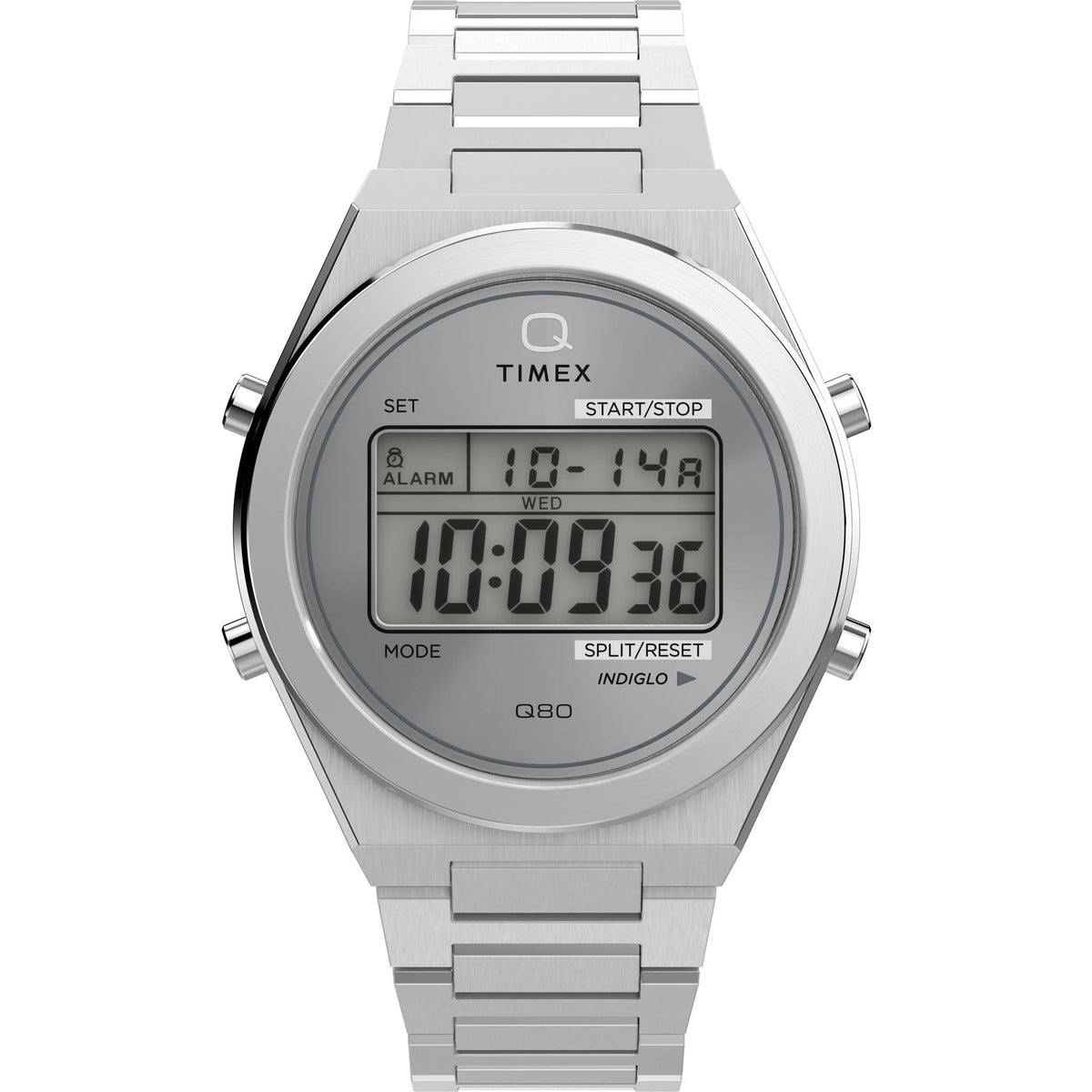 Timex Q Grey Round Dial Digital Men's Watch - TW2Y09800UJ