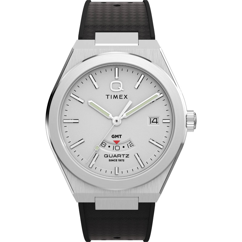Q Timex Silver-Tone Round Dial Analog Men's Watch - TW2Y12200UJ