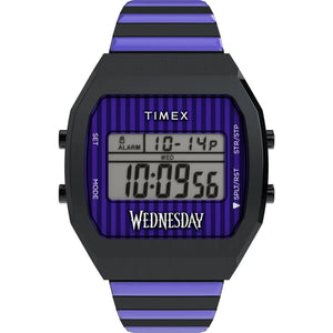 Timex x Wednesday T80 36mm Stainless Steel Expansion Band Watch - TW2Y19500X6 - KRISHNA WATCH COMPANY