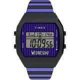 Timex x Wednesday T80 36mm Stainless Steel Expansion Band Watch - TW2Y19500X6
