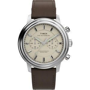 TIMEX Waterbury Beige Round Dial Analog Men's Watch - TW2Y23500UJ - KRISHNA WATCH COMPANY
