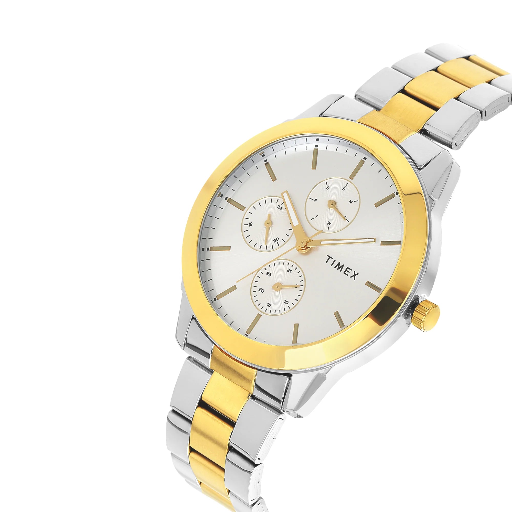 Timex Round Silver 45mm Dial Men's Watch - TWEG18523