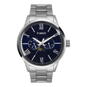 Timex Silver Case 44mm Dark Blue Dial Men's Watch - TWEG19944 - KRISHNA WATCH COMPANY