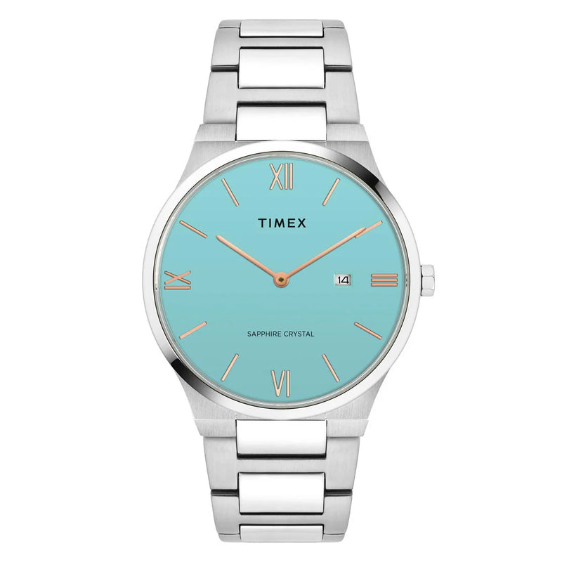Timex Glossy Robin’s Egg Blue Stainless Steel Men's Watch - TWEG23604