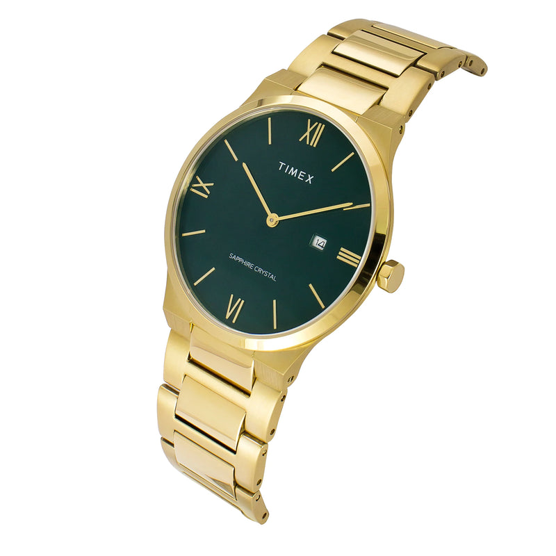 Timex Glossy Green Dial Stainless Steel bracelet Men's Watch - TWEG23605