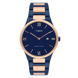Timex Glossy Blue Dial Stainless Steel Bracelet Men's Watch - TWEG23607