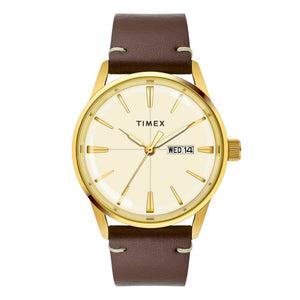 TIMEX Men Champagne Round Dial Analog Watch - TWEG25502 - KRISHNA WATCH COMPANY