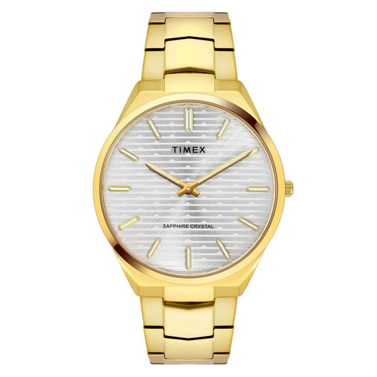 Timex Silver Textured Dial Stainless Steel Bracelet Men's Watch - TWEG25801