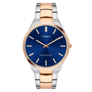 Timex Blue Textured Dial Stainless Steel Bracelet Men's Watch - TWEG25802 - KRISHNA WATCH COMPANY