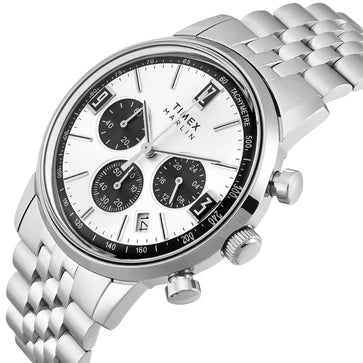 TIMEX MARLIN Panda Silver-Tone Round Dial Analog Men's Watch