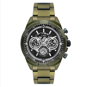 Timex Men's Premium Green Skeletal Dial Analog Watch -TWEG27701 - KRISHNA WATCH COMPANY