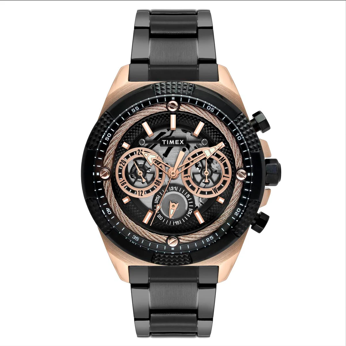 Timex Men's Premium Black Skeletal Dial Analog Watch -TWEG27702