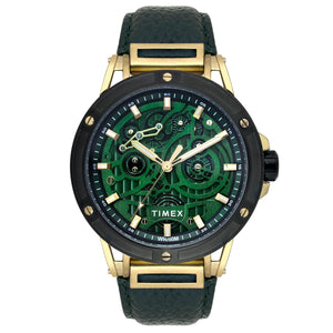 Timex Men's Premium Green Skeletal Dial Analog Watch -TWEG27800 - KRISHNA WATCH COMPANY