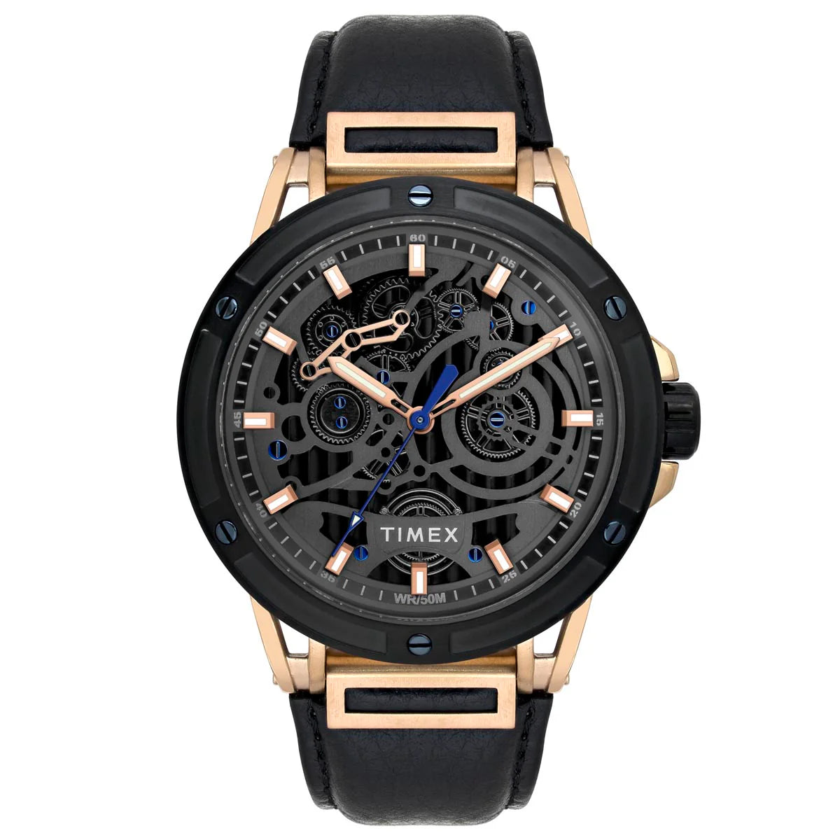 Timex Men's Premium Black Skeletal Dial Analog Watch -TWEG27801