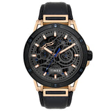 Timex Men's Premium Black Skeletal Dial Analog Watch -TWEG27801