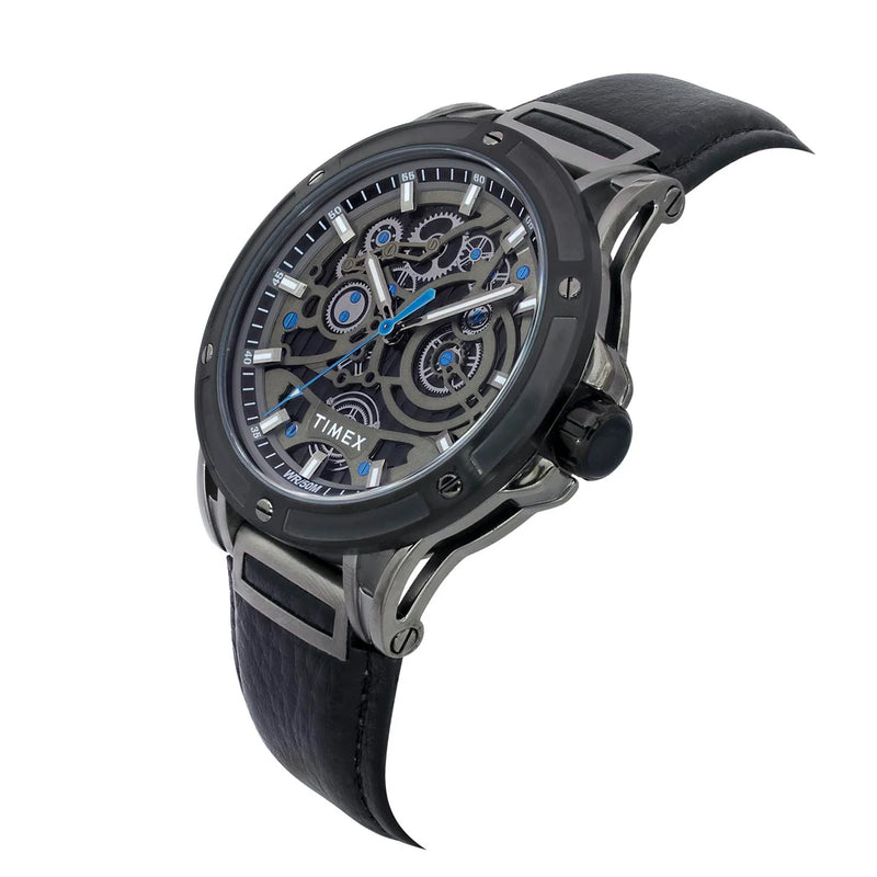 Timex Men's Premium Black Skeletal Dial Analog Watch -TWEG27802