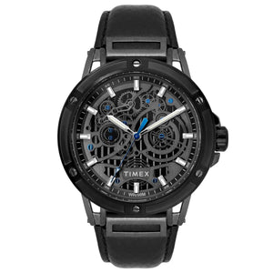 Timex Men's Premium Black Skeletal Dial Analog Watch -TWEG27802 - KRISHNA WATCH COMPANY
