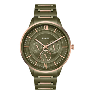 Timex Men's Premium Green Dial Analog Watch - TWEG28002 - KRISHNA WATCH COMPANY
