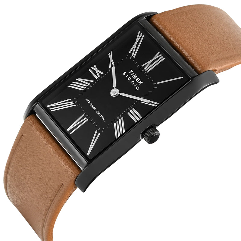Timex Signio Black Dial Full Roman Slim Mens Watch TWEG34302