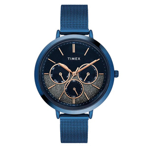 TIMEX Women Blue Round Dial Analog Watch - TWEL14508 - KRISHNA WATCH COMPANY