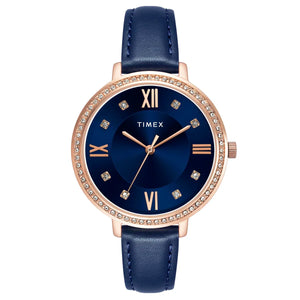 Timex Women Blue Round Dial Analog Watch - TWEL14712 - KRISHNA WATCH COMPANY
