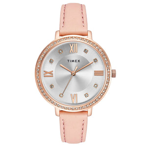 Timex Women Silver Round Dial Analog Watch - TWEL14714 - KRISHNA WATCH COMPANY