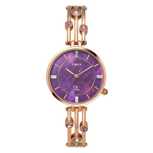 Timex Fria Women Purple Round Dial Analog Watch - TWEL16005 - KRISHNA WATCH COMPANY