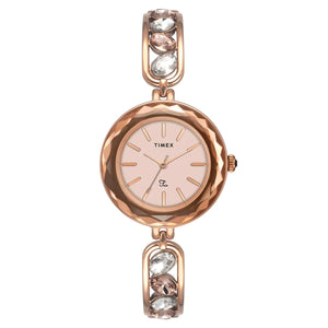Timex Fria Women Rose Gold Round Dial Analog Watch - TWEL17600 - KRISHNA WATCH COMPANY