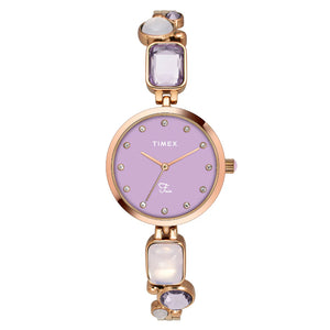 Timex Fria Women Purple Round Analog Watch - TWEL17803 - KRISHNA WATCH COMPANY