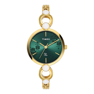 TIMEX Women Green Round Dial Analog Watch - TWEL18109 - KRISHNA WATCH COMPANY