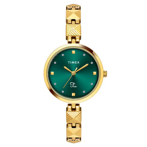 TIMEX Fria Women Teal Round Dial Analog Watch - TWEL18308 - KRISHNA WATCH COMPANY