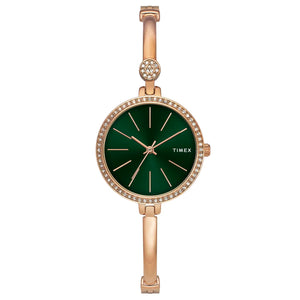 Timex Fria Women Green Round Dial Analog Watch - TWEL18406 - KRISHNA WATCH COMPANY