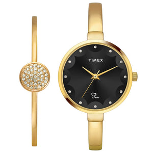 Timex Fria Women Black Round Dial Analog Watch with Bracelet - TWEL18501 - KRISHNA WATCH COMPANY