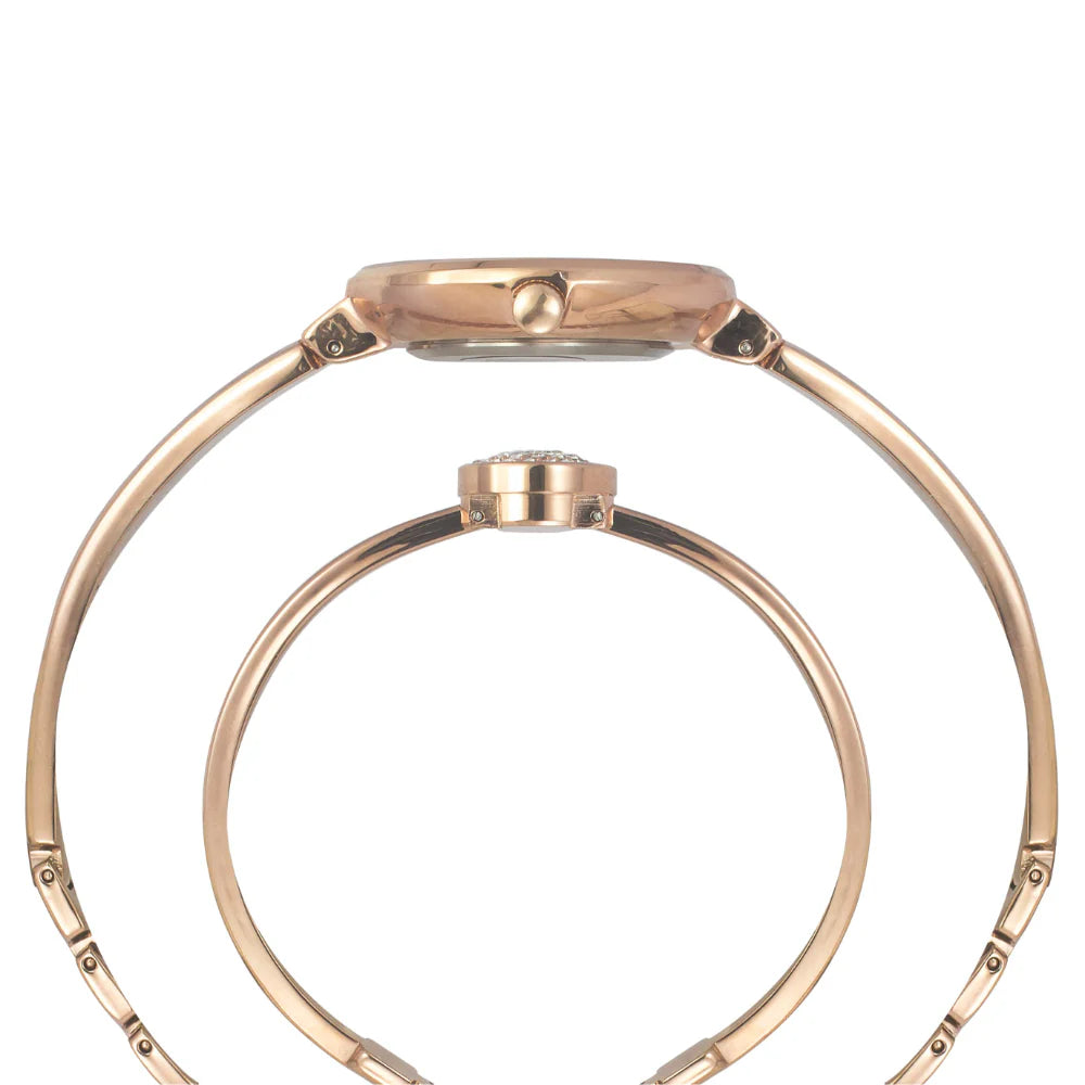 Timex Fria Women Rose Gold Round Dial Analog Watch with Bracelet - TWEL18502