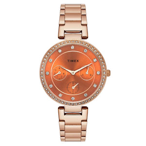 Timex Cosmic Awe Women Multifunction Round Dial Orange Watch - TWEL18701 - KRISHNA WATCH COMPANY