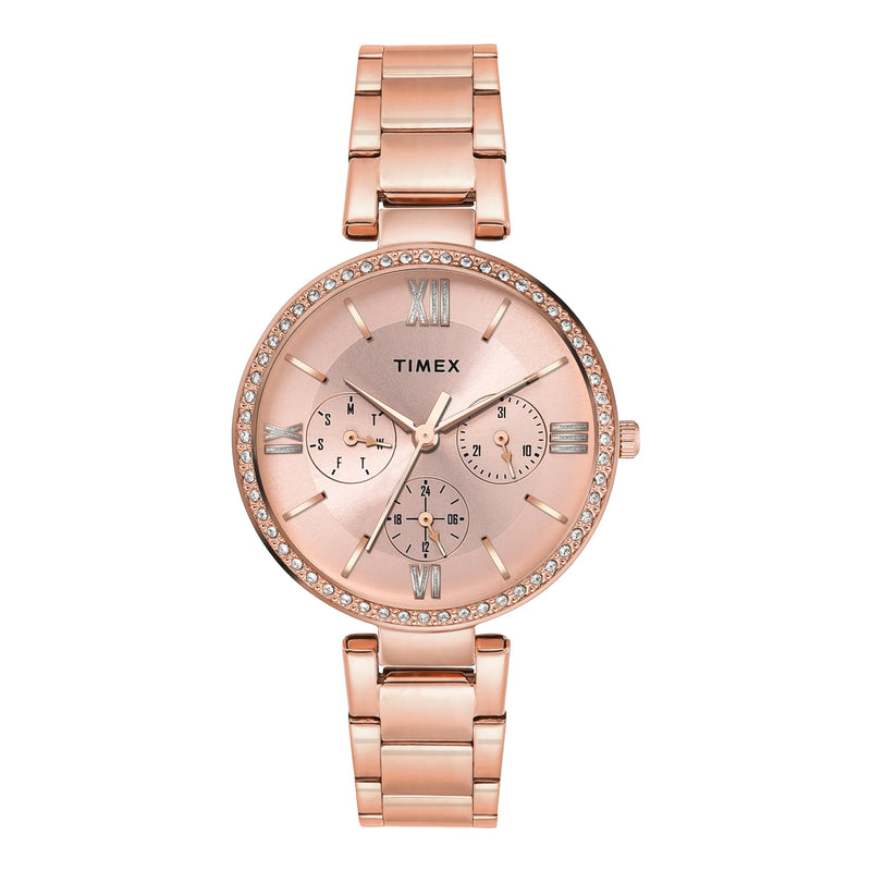 Timex Glitterati Pink Dial with Roman Numbers Women's Astrological Watch - TWEL18707