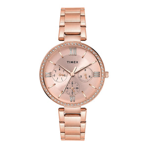 Timex Glitterati Pink Dial with Roman Numbers Women's Astrological Watch - TWEL18707 - KRISHNA WATCH COMPANY
