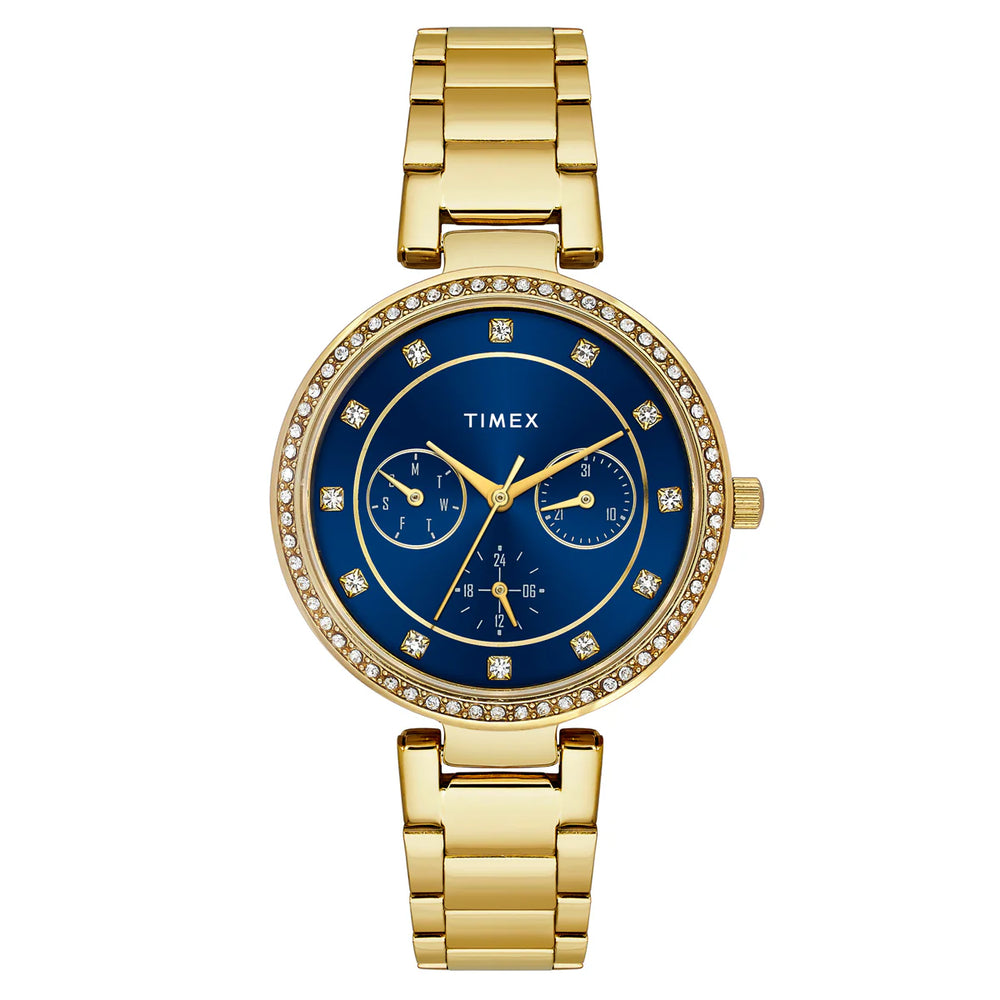 TIMEX Blue Round Dial Analog Women's Watch - TWEL18709 - KRISHNA WATCH COMPANY