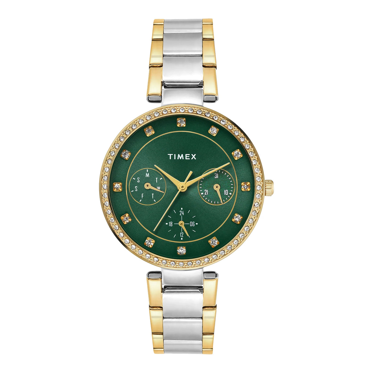 TIMEX Green Round Dial Analog Women's Watch - TWEL18710 - KRISHNA WATCH COMPANY