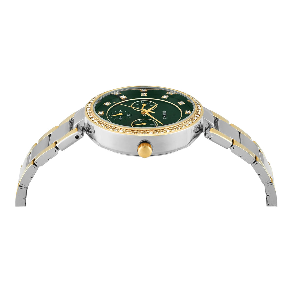 TIMEX Green Round Dial Analog Women's Watch - TWEL18710 - KRISHNA WATCH COMPANY