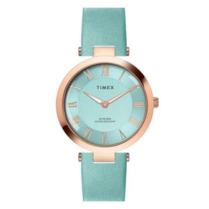 Timex Roman Tiffany Blue Dial Analog Women's Watch - TWEL19210 - KRISHNA WATCH COMPANY