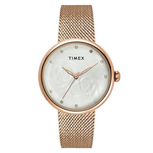 TIMEX Women White Round Dial Analog Watch - TWEL19302 - KRISHNA WATCH COMPANY