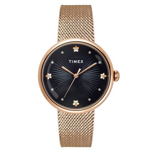 TIMEX Women Black Round Dial Analog Watch - TWEL19303 - KRISHNA WATCH COMPANY